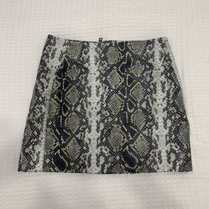 Aqua snakeskin skirt, size medium
